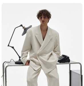 Ensemble de smoking <span class=keywords><strong>beige</strong></span> croisé pour <span class=keywords><strong>homme</strong></span>, demi-toile, haute qualité, pour affaires et mariages - Product Image 1