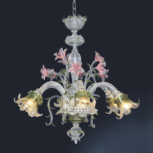 NGHỆ THUẬT Đèn chùm cổ Retro phòng khách ánh sáng hội trường LED Murano kính đèn chùm ánh sáng - Product Image 4