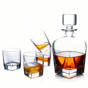 Decantador de Whisky de Cristal Transparente sin Plomo, Estilo Americano, de Grado Alimenticio, Tamaño Grande, con Juego de Vasos, Venta al Por Mayor - Product Image 1