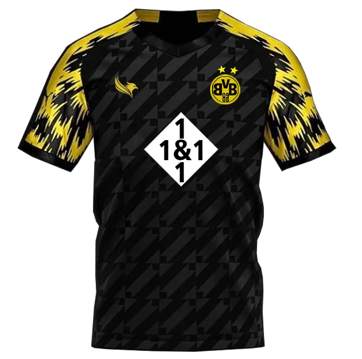 T-shir camisa masculina de futebol, mais barata, de alta qualidade, tailândia, bvb, dortmund, 22 23, borussia, 22/23, dortmund, uniforme de futebol, preto