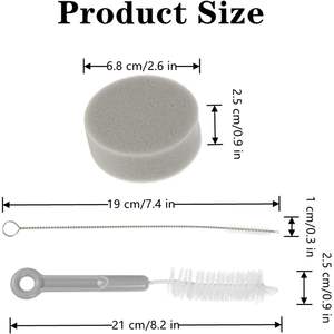 Ensemble de brosses de nettoyage pour fontaine à eau pour animaux de compagnie, rectangulaire gris Q101, détachable, pour chiens et chats - Product Image 4