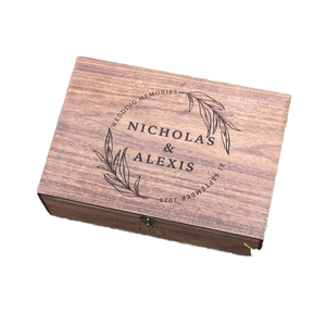 Personalization Custom <b>Memory</b> Keepsake Multifunction Modern Wooden <b>Box</b> Christmas Wedding Engagement Anniversary Gift for Him Her - Product Image 1
