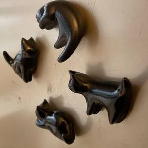 Pegatina de resina para refrigerador, creativa, 3D, simulación de animal, gato negro, magnética. - Product Image 3