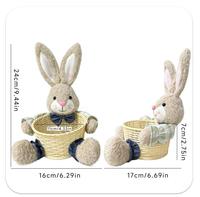 Panier de rangement QY Creative Home pour cadeaux et bonbons, motif lapin mignon de dessin animé, idéal pour les fêtes d'anniversaire et Pâques