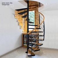 Escalier rotatif en bois massif pour intérieur, à poutres droites ou inclinées, personnalisable, pour loft, duplex, villa, mezzanine, grenier, entrée