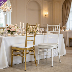 Achetez en gros des chaises de mariage en métal blanc de type Tiffany Chiavari pour la salle à manger - Product Image 1