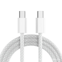 Câble USB-C vers USB-C en nylon tressé durable, 60W 3A, charge rapide PD, synchronisation des données pour ordinateurs portables, tablettes et smartphones