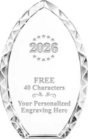 Trophée en cristal vierge en gros, plaque de récompense en verre cristal avec logo gravé sur mesure