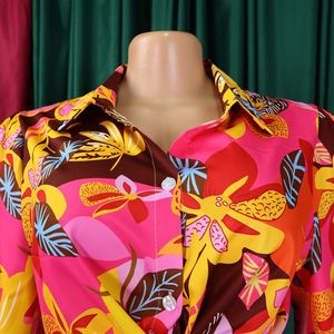 Nouvel ensemble 2 pièces tendance pour femme : chemise imprimée à revers et pantalon large - Product Image 6