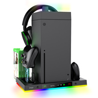 Avec ventilateur de refroidissement et support pour casque d'écoute Lumière RVB Support de charge multifonctionnel pour console XBX