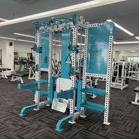 Equipo de Fitness Multifuncional con Polea de Tracción, Cable Crossover y Máquina Smith con Ángulo Ajustable