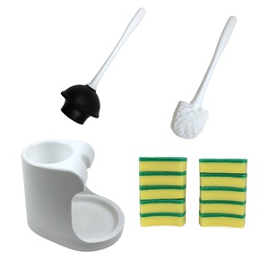 Ensemble de nettoyage de toilettes en plastique, brosse <span class=keywords><strong>WC</strong></span> sans angle mort, déboucheur, outil de nettoyage complet - Product Image 3
