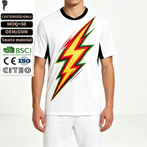T-shirt de sport personnalisé pour homme, séchage rapide, imprimé, manches courtes, col en V, manches raglan, jersey, vêtements de sport pour l'entraînement - Product Image 1