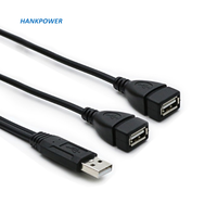 Cable Adaptador Divisor en Y USB 2.0 Macho a 2 Puertos USB Hembra con Cable de Alimentación, Personalizable