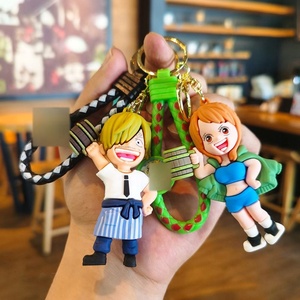 Porte-clés en caoutchouc de 8e génération, collection One Piece, Luffy, Nami, Sanji, Zoro, pour homme et femme, pendentif décoratif, cadeau - Product Image 2