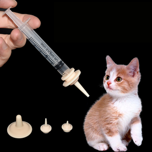 Jeringa de silicona ecológica e impermeable para alimentación de mascotas, con tetina, para cachorros y gatitos recién nacidos, inyector de líquidos y patrón sólido. - Product Image 4