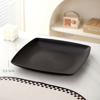 Assiette carrée en paille de blé sans BPA de 27 cm, légère et incassable, pour salades et dîners