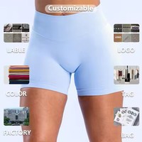 Shorts de sport athlétiques personnalisés à taille haute en nylon à séchage rapide pour le fitness, le yoga et le cyclisme