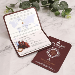 Cartes d'invitation de mariage personnalisées <span class=keywords><strong>avec</strong></span> <span class=keywords><strong>photo</strong></span>, souvenir de voyage de lune de miel, style passeport, passeport de voyage mondial, <span class=keywords><strong>avec</strong></span> avion en acrylique - Product Image 6