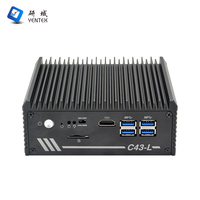 Mini PC industriel embarqué sans ventilateur Intel J4125, compatible Windows 10/11, Linux Ubuntu, DDR4, SSD, 4 ports LAN, 2 ports COM, alimentation DC 12V, pour vision industrielle