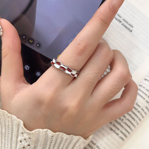S925 Sterling <b>Silver</b> Enamel Checkerboard <b>Ring</b> Women Index Finger Geometric Jewelry Everyday Wear - Product Image 2