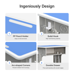 Chiều Cao Có Thể Điều Chỉnh Trường Tiểu Học Đồ Nội Thất Sinh Viên Bàn Và Ghế Đặt Trẻ Em Đồ Nội Thất Lớp Học MDF Trường Bằng Gỗ Bàn Ghế - Product Image 5