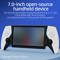 Nouvelle console de jeu HC8000, cadeaux pour enfants, écran IPS de 7 pouces, console de jeu vidéo rétro 3D portable, 64 Go avec plus de 15 000 jeux, Linux