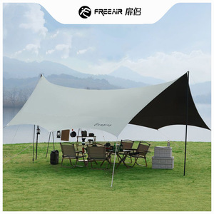 Tente de camping en toile Oxford, bâche d'extérieur, épaisseur 8 mm, taille moyenne, grande, carrée, imperméable, protection solaire, avec poteaux de camping - Product Image 4