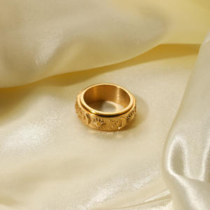 18 карат золото и нержавеющая сталь Многофункциональная Луна Звезда солнце спиннинг декомпрессионное кольцо Модные Бохо ювелирные изделия - Product Image 3