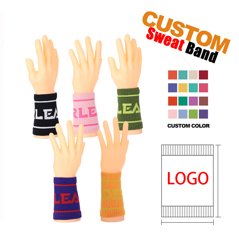 Custom Cross Fit sweatbands Sweat bands with logo cotton/nylon sport wrist band Wrist guards for Women and men