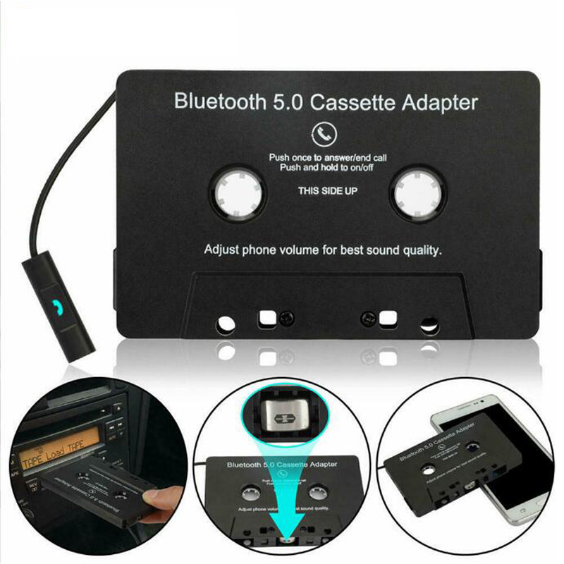 Universal BT 5.0 Car Tape Audio Cassette Aux Adapter Smartphone Car Audio Tape Stereo Converter Cassette Adapter Receiver