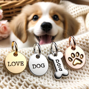 कस्टम उत्कीर्णीय पालतू जानवर आईडी टैग धातु दर्पण पॉलिश कुत्ते बिल्ली लटकाए सोने की चांदी का सोना थोक चांदी का सोना थोक - Product Image 1