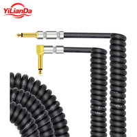 Sarmal 6.35mm Gitar Ses Kablosu Düz - Dik Açılı 1/4 İnç TRS Stereo OFC Yaylı Enstrüman Altın Kaplama Gitar Fişi