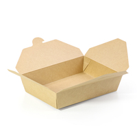 Boîte à lunch en papier kraft écologique, anti-fuite, conteneur alimentaire jetable avec couvercle, taille personnalisée, emballage à emporter pour restaurant