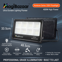 Projecteur de sécurité ultra-mince 400W SMD avec détecteur de mouvement PIR, étanche IP65 pour extérieur, éclairage de jardin LED 400 Watts