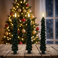Nouvelle Arrivée Bougie LED Créative pour Arbre de Noël, Décoration de Pâques et de Noël, Fonctionnant sur Piles, avec Minuteur, Effet Scintillant, Écologique