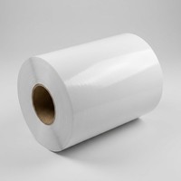 Rouleaux de papier enduit amovible Antac, étiquettes autocollantes, rouleau de papier semi-brillant à colle amovible haute adhérence pour impression de codes-barres
