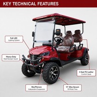 Carrito de Golf Eléctrico de 4 Plazas, Motor de CA de 4.0kW, Autonomía de 80-100KM, Vehículo de Baja Velocidad Homologado para Calle, Venta al por Mayor OEM ODM