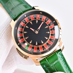 Montre de luxe mécanique pour homme, design jeu de casino, bracelet en alligator vert, boîtier en or rose 18 carats, modèle 2026, la plus vendue - Product Image 1