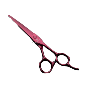 Japanese Style Hair Scissors Exclusive Red Coating <b>Color</b> Barber Shears 6 Inch 440C Fine Line Cutting Stainless Steel - Product Image 3