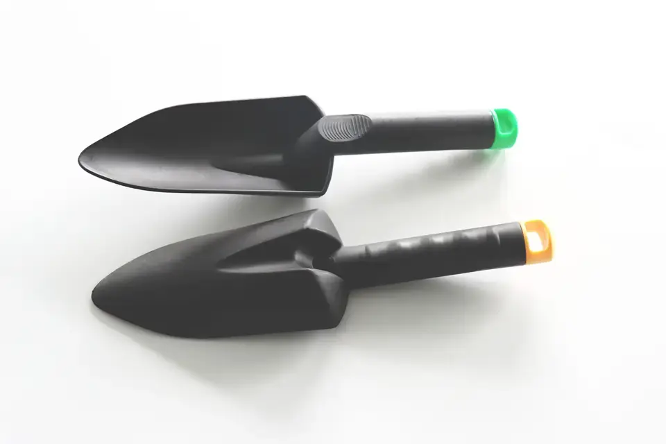 Plastik küçük Mini el hafif bahçe Spade Scoop mala kürek kazma aracı ile Anti kayma kavrama asılı delik