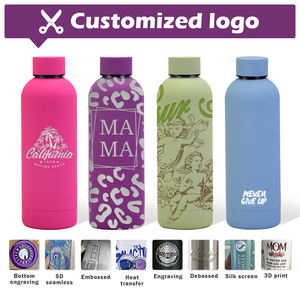 Logotipo personalizado Rubber Paint Thermo Isolados bebida Garrafa matte Double Wall Vacuum Soft Touch Aço Inoxidável esportes Garrafa de água - Product Image 5
