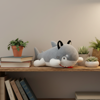 Peluche Chien Requin Amusante, Animal en Peluche Ultra Doux en Coton PP pour Câliner et Dormir, Compagnon de Lit Original, Cadeau en Gros
