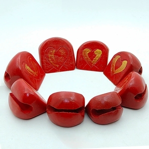 8 Tone Wooden Fish Blocks Set Red Percussion Instrument with Mallet For Kids <b>Musical</b> Education - Product Image 3