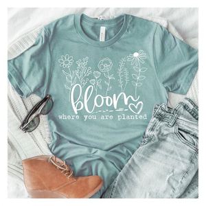 Custom Spring Flower Heat Transfer Clothing Transferable Film Plastisol DTF Transfer Designs Ready to Press for T Shirt - Product Image 1