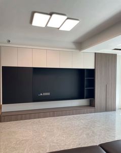 China Manufacturer Mounted Luxurious Living Room Wooden <b>75</b> Inch Floating Marble Dinning <b>Tv</b> Cabinet Fire Designs with Fireplace - Product Image 2