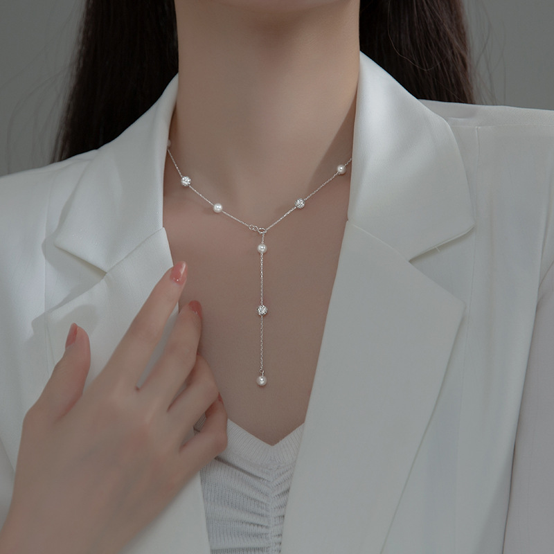 アクセサリー TETOME CRYSTALBALL+SILVER CHAIN NECKLACE Amazon.com: CIShop S925 Sterling Silver Chain Full Diamond