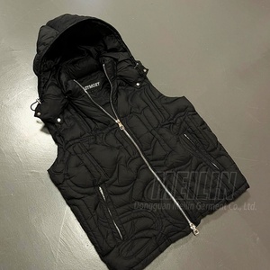 Puffer Vest High Quality Double Zipper <b>Jacket</b> Custom Warm Sleeveless Design Fashion Cut and Sew Down Puffer Men's Vest <b>Jacket</b> - Product Image 4