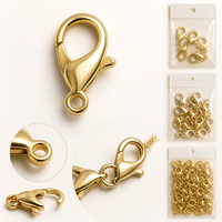 Composants de bijoux personnalisés en or doré, fermoirs ronds à bascule, montures pour la fabrication de colliers et bracelets