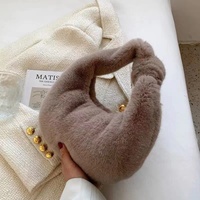 Sac Fourre-Tout Épaule Hiver 2025 Meilleure Vente en Fausse Fourrure Longue Velours, Nouvelle Mode Coréenne, Sac à Main en Peluche Artificielle Portable Sous le Bras